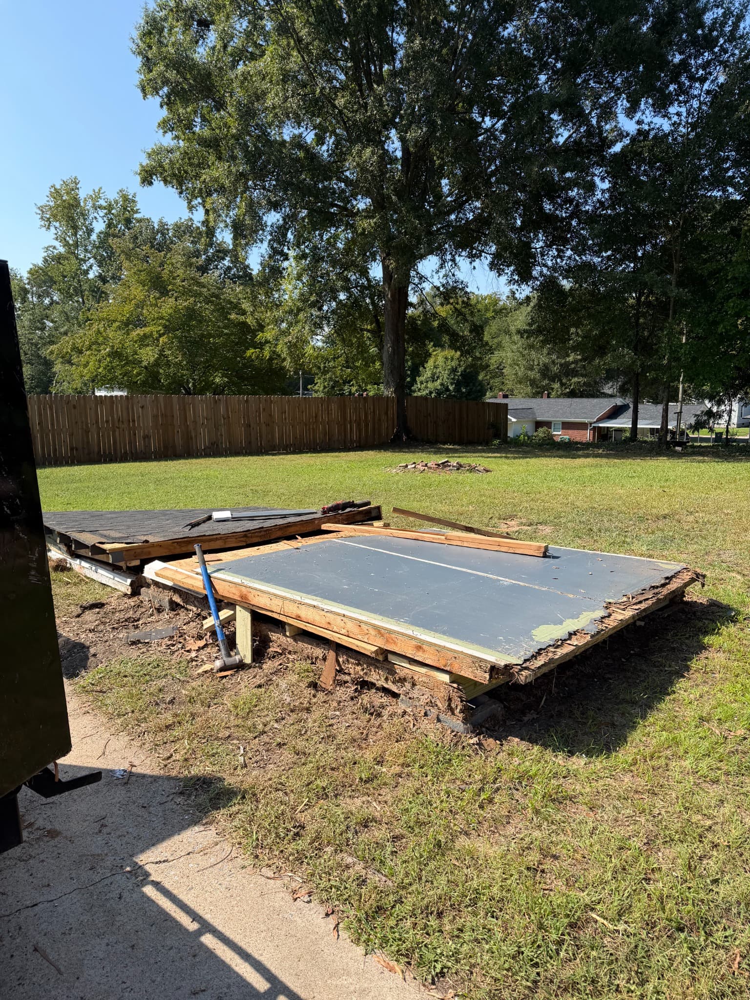 Shed Demolition & Removal in Cherryville, NC — WALLS DOWN — FINAL TEARDOWN