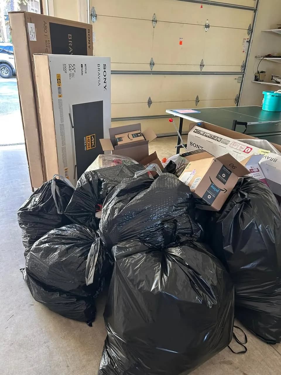 Residential Junk Removal in Lake Norman Area — BAGGED ITEMS — READY FOR REMOVAL