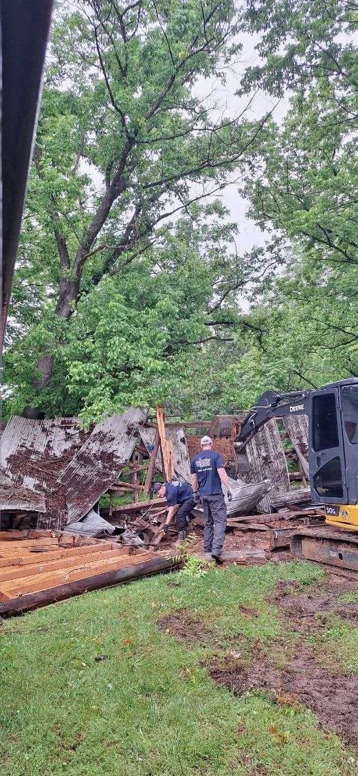 Outbuilding Demolition in Maiden, NC — DEMOLITION IN PROGRESS