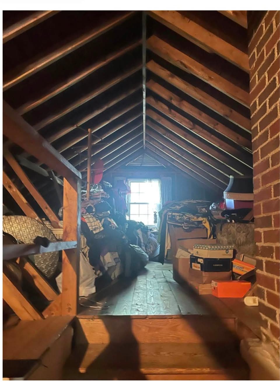 Attic & Basement Cleanout in Newton, NC — ATTIC STORAGE — BEFORE CLEANOUT