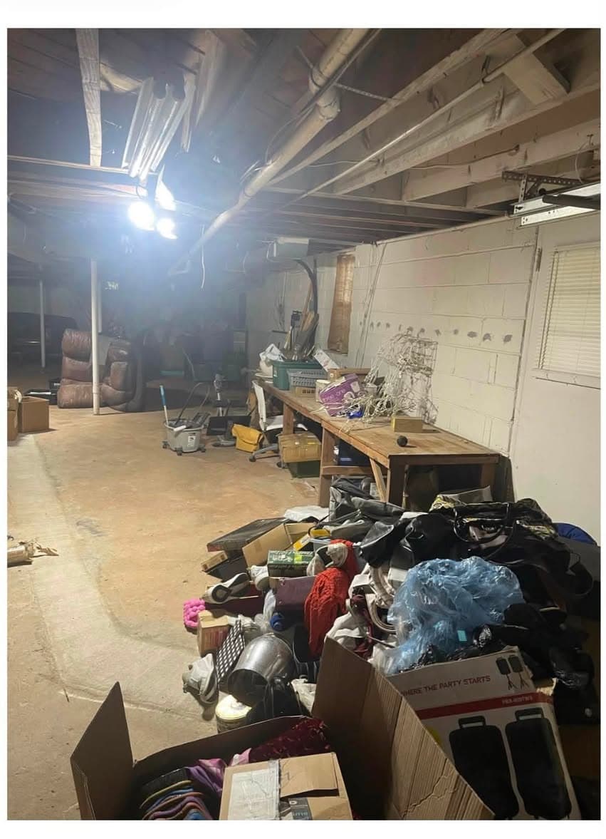 Attic & Basement Cleanout in Newton, NC — BASEMENT CONTENTS — BEFORE CLEANOUT