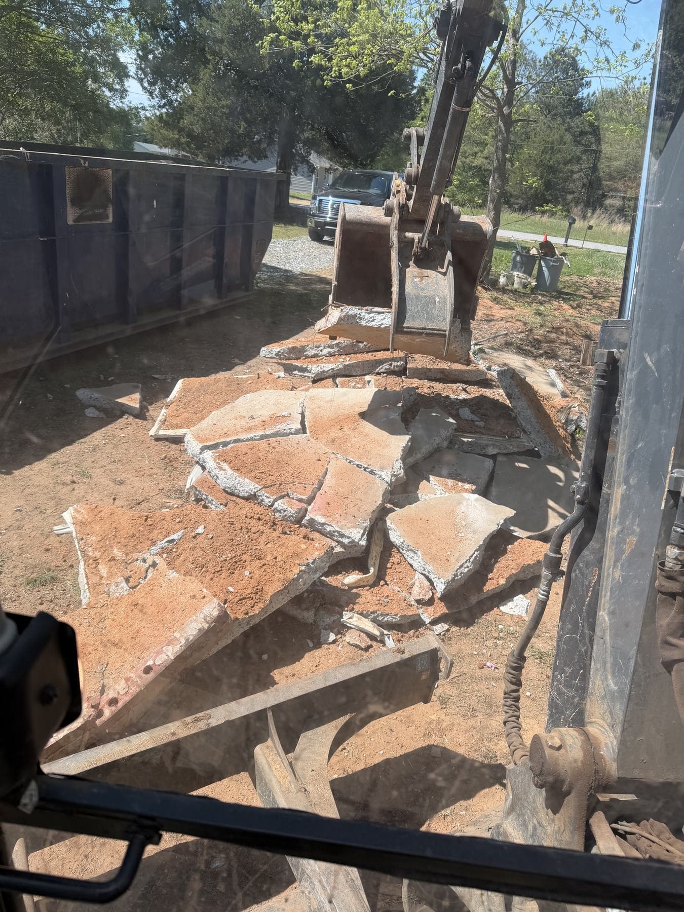 Concrete Foundation Removal in Maiden, NC — CONCRETE REMOVAL IN PROGRESS